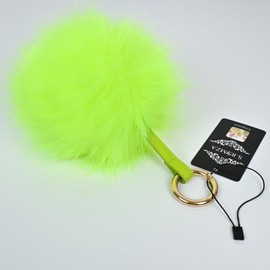 S.ROMZA Pom Pom Keychain Artificial Faux Fur Ball Keychains Fluffy Keychain Plush Keychain Pom Pom Bag Charm for Hand Bag Backpack Wallet Pendant Women's Keychain Decoration (Fluorescent Green)