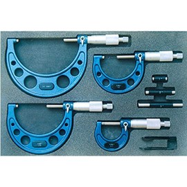 HHIP 4200-0164 4 Piece C-Type Micrometer Set, 0-4", .0001" Graduation