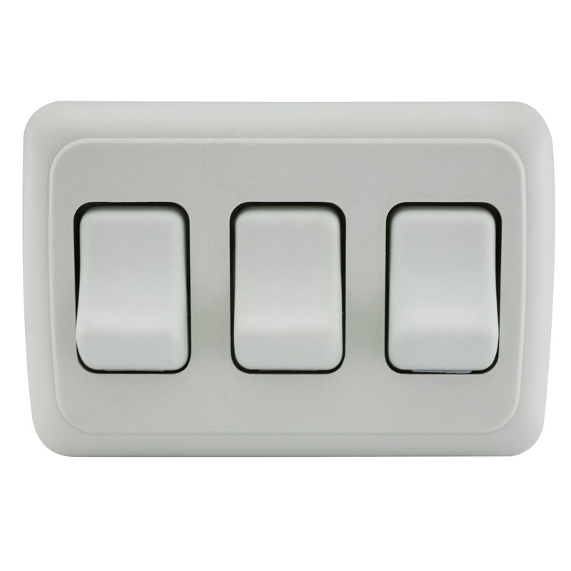 American Technology Components Triple SPST On-Off Switch with Bezel, 12-Volt,