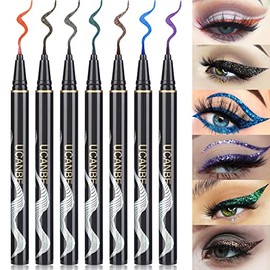 UCANBE 7 Colors Shimmer Liquid Eyeliner Makeup Set, Metallic Satin Finish Colorful Sparkling Eye Liner Pen, Long Lasting High Pigmented with Waterproof & Smudge Proof Formula