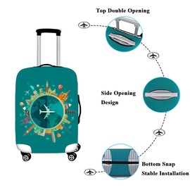 Elastic Suitcase Cover, DOTBUY 3D Aeroplane Travel Suitcase Protective Cover Luggage Cover Travel Suitcase Protective Cover Washable Travel Bag Suitcase Cover, l
