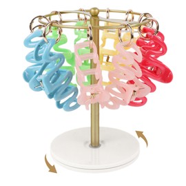Planetgreen Claw Clip Organizer - 360-Degree Rotating Hair Clip Holder, Metal Display Stand for 16 Clips, Space-Saving Storage for Women & Girls, Perfect for Bathroom & Bedroom