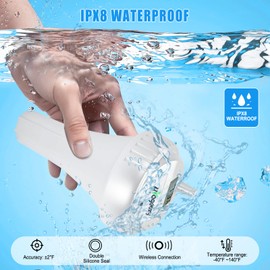 Urageuxy Pool Thermometer Floating Easy Read, IPX8 Wireless Floating Pool Thermometer with Indoor Temperature for Swimming Pool, Pond, Cold Plunge, Hot Tubs, Spa, Ice Bath, Aquarium