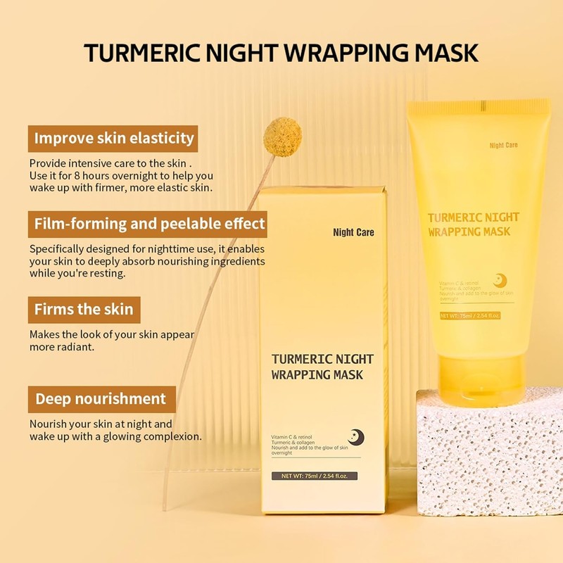Turmeric Peel-Off Face Mask Moisturizing Water Fast-absorbing non-stick supplement Improves