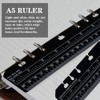 4 Pieces Black A5 Ruler Plastic Page Marker Ruler 6-Ring