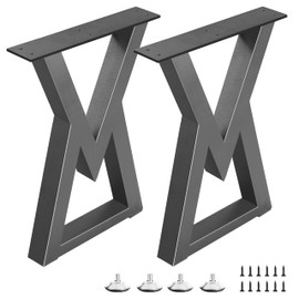 Y-CFHFC 20 Inch Metal Coffee Table Legs, Diamond Shape End & Side Table Feets Heavy Duty Desk Feets, Black Iron DIY Furniture Bench Legs Set of 2 ﻿