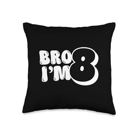Bro I'm 8 Year Old Bruh It's My 8th Birthday Kids Gum Boy Throw Pillow
