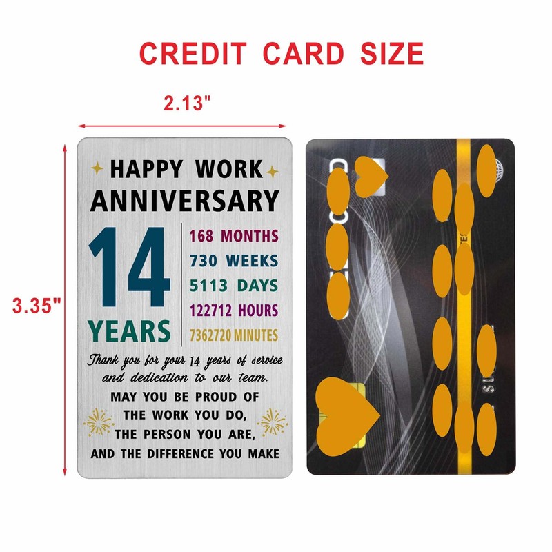 Richesele 14 Years Work Anniversary Card - Thank You 14