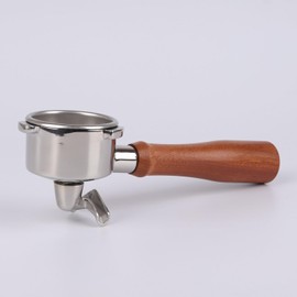 CAPFEI 58mm Portafilter 3 Ears with Double Spout Compatible with Casabrews 5700Gense and Other 58mm Portafilter with Three Prongs Thickness 4.9mm | Wooden Handle