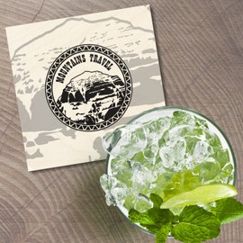 Unbranded Mountains Travel Label 4'' X 4'' Square Wooden Coaster