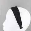 Black headband 1 5/8" wide shiny satin fabric covered hair
