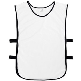 Sterling Sports 12 X Red Training Football Bibs For Adults - Ideal Training Bibs For Football, Basketball, Soccer, Netball, Rugby, Cricket & Hockey – Perfect Training Vest (Youth, White)