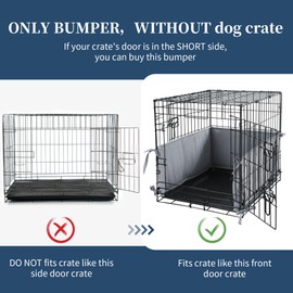 Hombys Dog Crate Bumper with Ties - Soft Crate Accessory -Kennel Cover - Training Pads for Front Door Crates, 35"x24", Gray