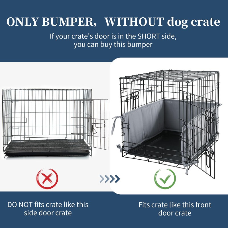 Hombys Dog Crate Bumper with Ties - Soft Crate Accessory