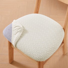 FUANGUI Dining Chair Seat Covers Set of 6, Stretch Seat Covers for Dining Room Chairs, Non-Slip Chair Covers for Dining Chairs, Washable Dining Chair Seat Slipcovers, Kitchen Chair Cushion Protector