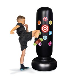 Kids Inflatable Punch Bag - Rainbow Colours Sticker Punching Bag and Kids Toys, a Free Standing Inflatable Punch Bag for Great Gifts and Presents for Active Children