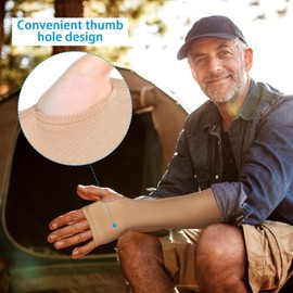 Grafanty Elderly Skin Protection Sleeves Arm Protectors for Thin and Bruising Compression Washable Men Women Bruise Protective Arm Sleeve for Thin Skin Elderly Women Prevent Products 2Pair