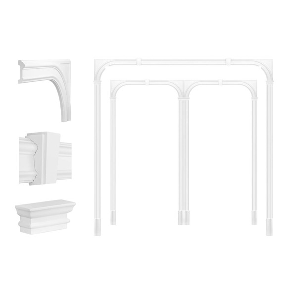 Door Border DK06 – Frame Made of PU Plastic White,