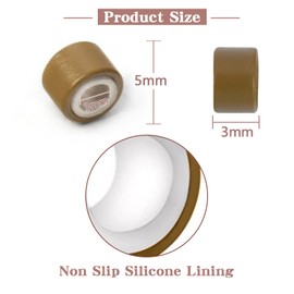 Vlasy 100Pcs 5mm Silicone Lined Micro Ring Beads for Hair Extensions 5Colors Apply (100Pcs Light Brown)