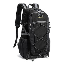 Hiking Backpack Men Women 40L, Lightweight Foldable Waterproof Travel Backpack Trekking Backpack Climbing Backpack Outdoor Large Hiking Daypack Backpack for Hiking, Travel, Camping, black