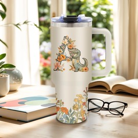 DUUV Crocodile Tumbler 40 Oz, Stainless Steel Insulated Mug, Fun Crocodile Design, Gift for Animal Lovers, Unique Wildlife-Themed Travel Mug