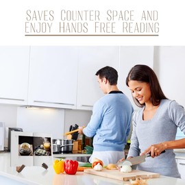 Book Stand Holder,Cookbook Holders for Reading Hands Free,Cookbook Stand,Wooden Cook Book Kitchen Counter Decor Display Stand,Cookbook for Kitchen Perfect Gift for Cooking Lovers (Vintage Brown)