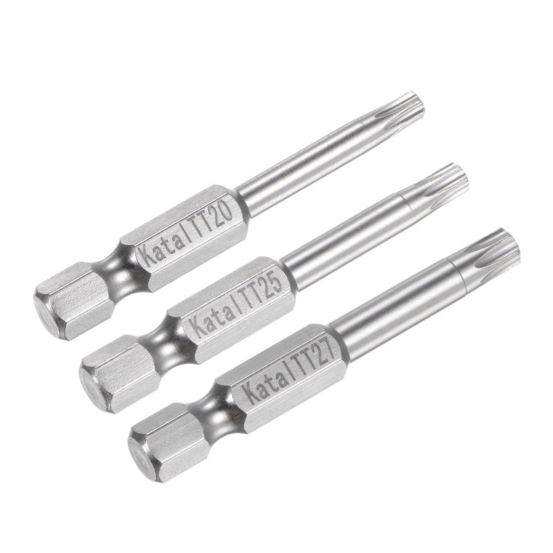 sourcing map 3pcs TT20-TT27 Star 7 Point Screwdriver Bit 1/4"