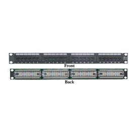 PCCONNECT 24 Port CAT6 Patch Panel, 110 Type, 568A & 568B Compatible