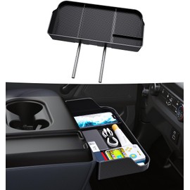 Kaishengyuan Front Center Seat Headrest Tray Compatible with 2011-2025 Ford F150 F250 F350 F450 F550 F650, Center Console Organizer Container Storage Box Armrest Insert Accessories (Jump Seat Only)