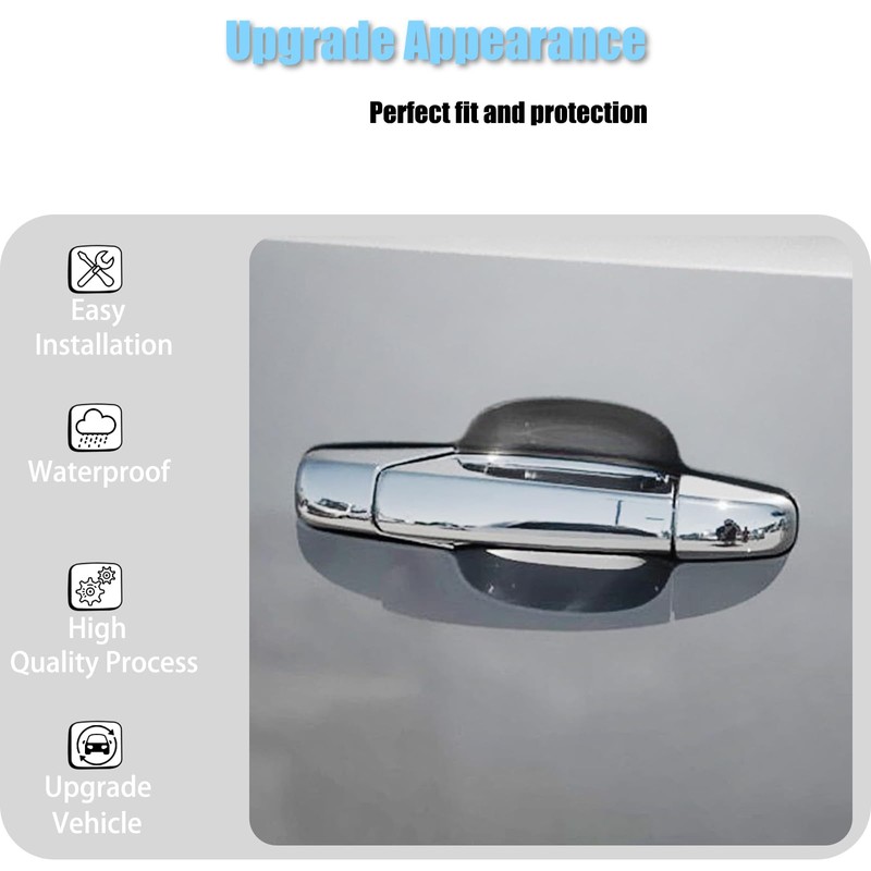 AUCERAMIC Chrome Door Handle Covers Trim Compatible with 2007-2014 Chevy