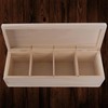 WooDeeDoo Tea Box with Wooden Compartment, Wood, 4 Compartments