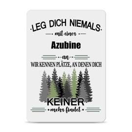 Job Tin Sign - Never Be With An Azubine - Funny Gift Office, Job, Work, Colleague, Friends, Metal Poster - Landscape A6
