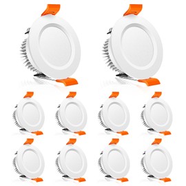 2 Inch LED Downlight, 3W Recessed Lighting Dimmable Ceiling Light Kit, 4000K Natural White, CRI80 White LED Can Lights with Driver(35W Halogen Equivalent), 10 Pack