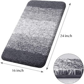 IVOMENT Alfombra de Baño Lujosa 40x60 CM, Tapete de Microfibra Extrasuave y Absorbente (Gris Claro)