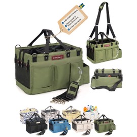 FifthStart Wearable Cleaning Caddy, A Cleaning Supplies Organizer With Shoulder Strap & Removable Waist Strap. Professional Cleaning Caddy Organizer With Handle: (Green, Small)