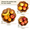 Wooden Bowl for Kitchen Counter, Decorative Fruit Bowl, Teak Wood