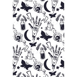 Notizbuch: Hexe Notizbuch | 6x9 Zoll DIN A5 | 100 Seiten liniert | Zauber Notizheft | Hexen Tagebuch | Mystische Symbole Schreibheft