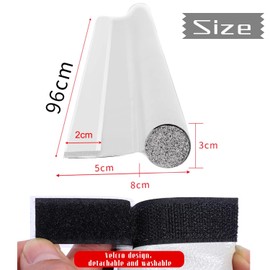 2 x 96 cm white draught excluder for doors, draught excluder can be cut to size, wind stopper door seal in leather look, storm protection, energy-saving, (white)