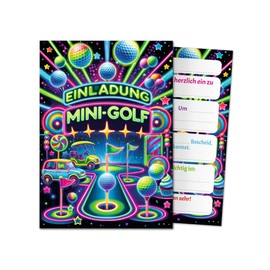 12 Invitation Cards Including 12 Envelopes Children's Birthday Party Mini Golf Party Girls Boys Invitations Birthday Children Boys Birthday Party Birthday Party Birthday Invitations