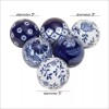GLOBEDECOR Set/6 Blue Ceramic Orbs Decorative Balls Spheres Tray Vase