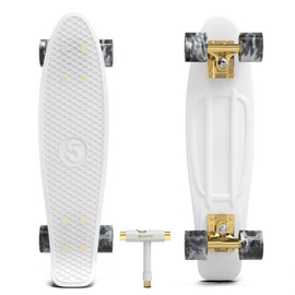 Skatro - Mini Cruiser Skateboard. 22x6inch Retro Style Plastic Board Comes Complete
