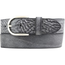 BELTINGER Women's Belt Made of Soft Full Cowhide Leather Vintage Look 4 cm Jeans Belt for Women 40 mm Leather Belt Used Look, Black, antique silver