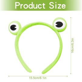 GLADFRESIT 2PCS Cartoon Frog Hairband Cute and Quirky Plush Cute Japan and South Korea Three Eyes Boy Headwear for Make-Up Skin Care Sports