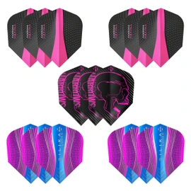 Harrows Pink Dart Flights | 5 x Sets Dart Flights (Total 15 Flights) 100 Micron Dart Flights Extra Strong UK Made Professional Dart Accessories