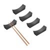 happykau Chopsticks Rest, 5 Pieces, Stylish, Stainless Steel, Cutlery Rest,