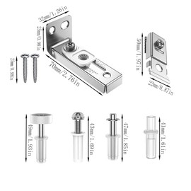 Changyeah Bifold Door Hardware Set,2 Pack of Louver Door Hardware,Includes Top and Bottom Brackets, Top and Bottom Pivots and Guide Wheel,for Repairing Folding Door Sliding Door Closet Door