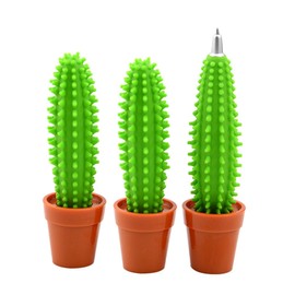 STOBOK Green Ballpoint Pen for Children Pack of 3 Ballpoint Pens Creative Student Ballpoint Pen Cactus Desk Pen Greneric