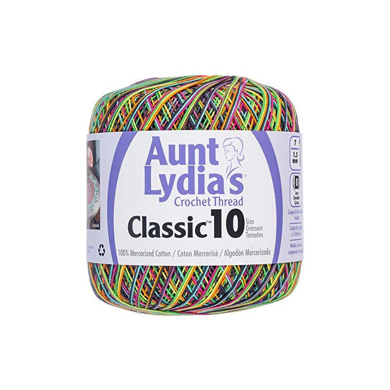 Aunt Lydia Classic Crochet Thread, Blacklight