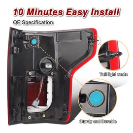 ZSBMP LED Tail Lights Assembly wiht Blind Spot Compatible with 2015 2016 2017 Ford F150 Taillight Rear Brake Lamp Signal Assembly OE:HL3Z13405D (Left Driver Side)