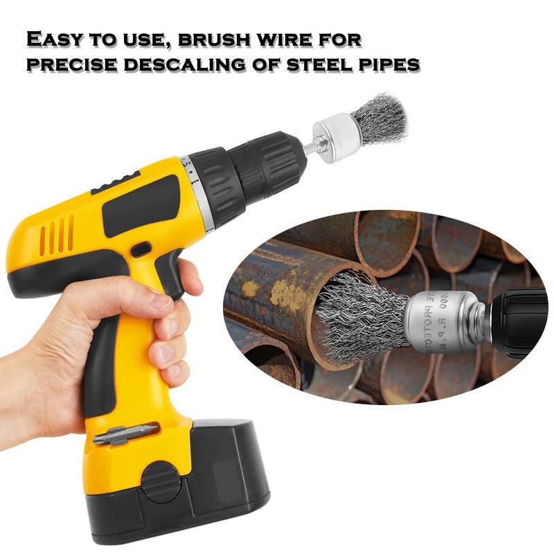 Docache 7-Piece Wire Brush Drill Set, Wire Brushes, Cordless Screwdriver,